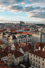 Fototapeta premium Beautiful winter sunset in Prague