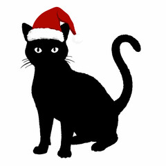 Christmas cat vector, Hand Drawn Cats Vector Illustration,