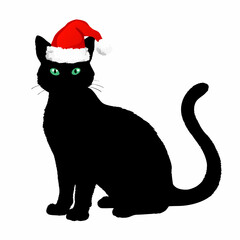 Christmas cat vector, Hand Drawn Cats Vector Illustration,