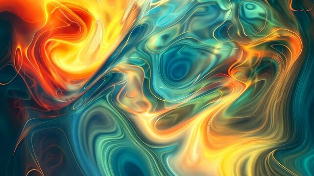 Abstract fluid art with vibrant colors and swirling patterns