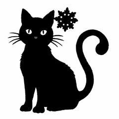 Christmas cat vector, Hand Drawn Cats Vector Illustration,