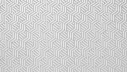 A white and gray patterned fabric with a diamond shape design. The pattern is very intricate and the fabric is very texture background smooth