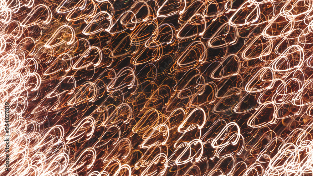 Poster image is a blurry, abstract representation of a lights pattern of lines and shapes lines and shapes 