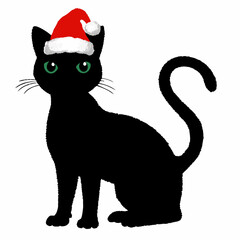 Christmas cat vector, Hand Drawn Cats Vector Illustration,