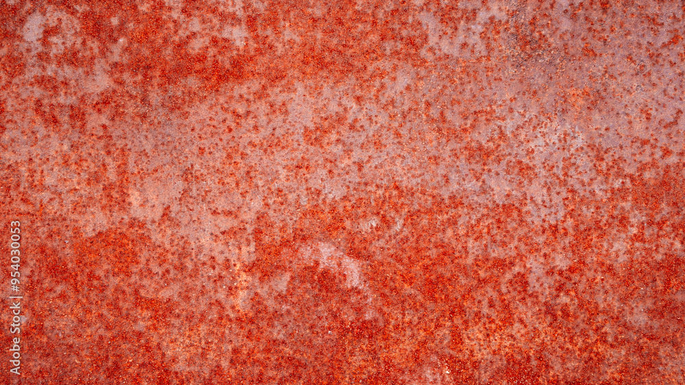 Poster a rusty red wall with a lot of spots. the wall is old and has a lot of rust, texture background