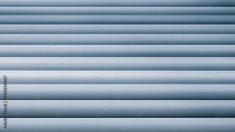 Poster A series of blue metal lines that are almost vertical. The lines are very close together and are almost touching