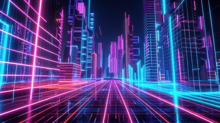 Neon Cityscape: A Futuristic View