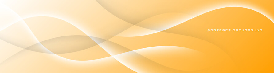 3D orange abstract background overlap layer on bright space with flowing waves effect decoration. Modern graphic design element cutout style concept for web banner, flyer, card, or brochure cover