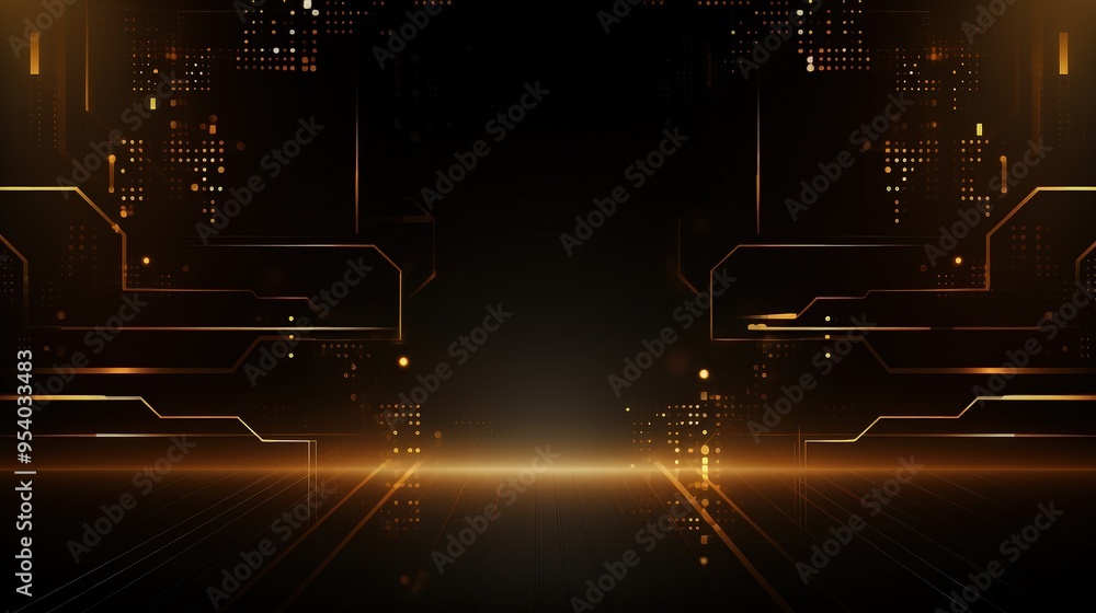 Poster a sleek, futuristic digital background with glowing lines and circuit-like patterns, ideal for tech 
