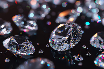 diamonds on black background