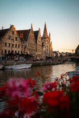 Fototapeta premium Ghent at dusk, summer evening