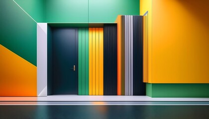 minimalist graphic design featuring sleek lines bold colors