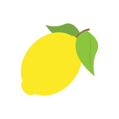 Yellow-colored citrus fruit of the lemon vector icon. Isolated lemon sign design.