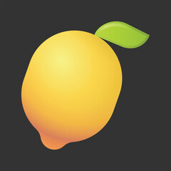 Yellow-colored citrus fruit of the lemon vector icon. Isolated lemon sign design.