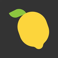 Yellow-colored citrus fruit of the lemon vector icon. Isolated lemon sign design.