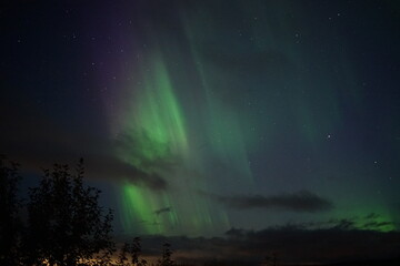 aurora borealis over the mountains