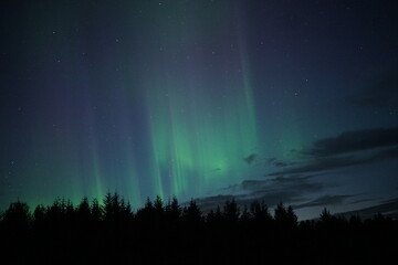aurora borealis over the mountains