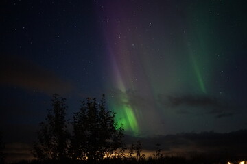 aurora borealis over the mountains