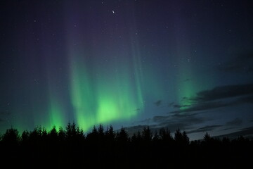 aurora borealis over the mountains