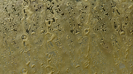 Abstract Golden Textured Surface with Wavy Pattern and Metallic Design Background - 8K Resolution
