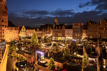 Obraz premium Christmas Market in Brugges, Belgium