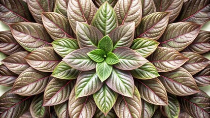 Fototapeta premium Intricate leaf pattern forms a symmetrical mandala.