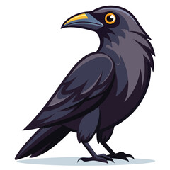 Fototapeta premium crow vector art illustration, smooth solid color and shape, isolated white background