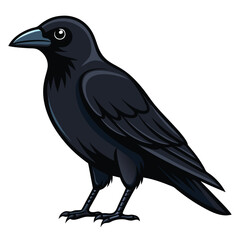 Fototapeta premium crow vector art illustration, smooth solid color and shape, isolated white background