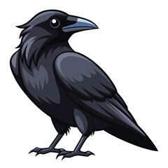 Obraz premium crow vector art illustration, smooth solid color and shape, isolated white background