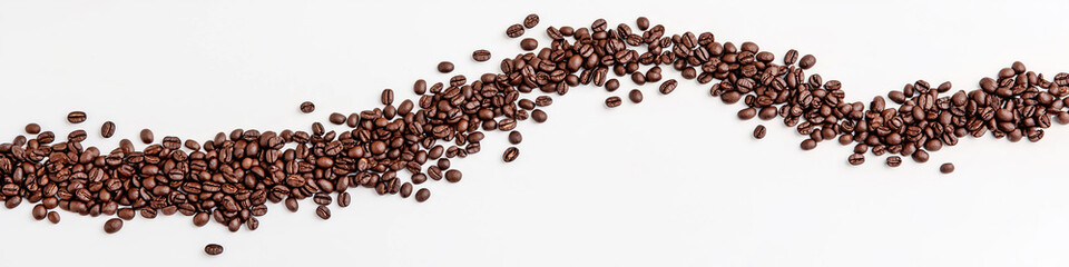 Obraz premium Coffee beans on white background