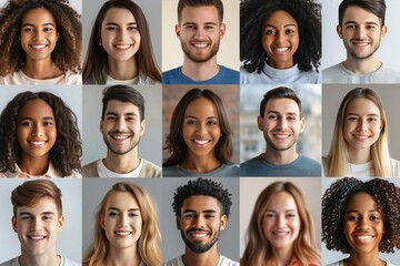 collage of diverse people's faces or avatars, showcasing the variety of individuals in a group or team.
