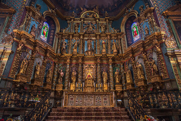 Interior of the church in the town of Saint-Jean-de-Luz in the Basque country of France