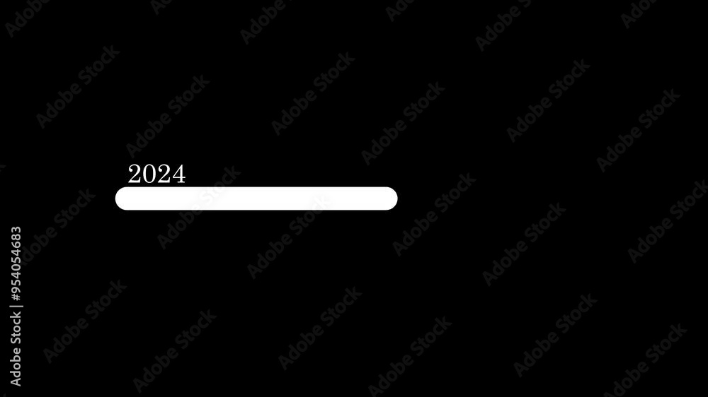 Aufkleber white color loading bar from 2024 to 2025 new year transfer animation. year change concept.