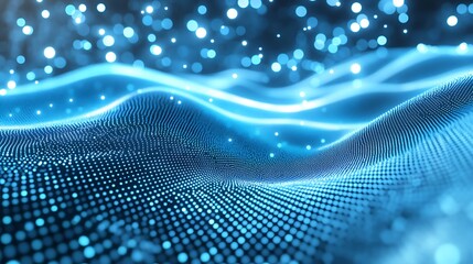 Abstract Blue Light Pattern with Bokeh Effect