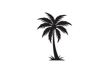 Coconut Palm tree silhouette vector illustration, Coconut tree silhouette, coconut tree silhouette png