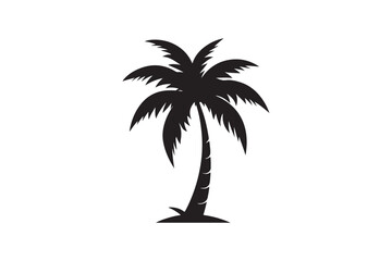 Coconut Palm tree silhouette vector illustration, Coconut tree silhouette, coconut tree silhouette png