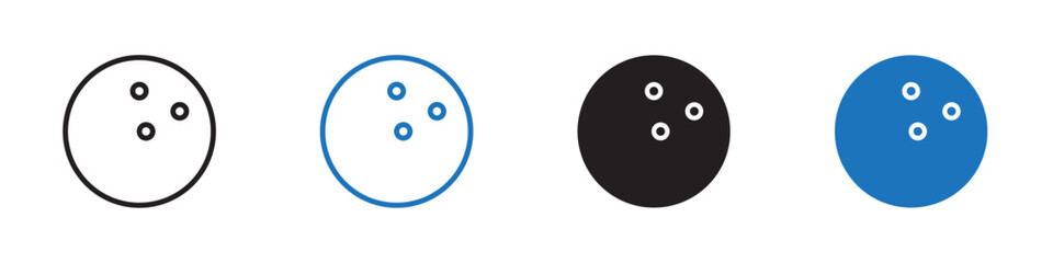 Bowling ball icon Vector set outline