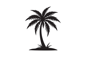 Obraz premium Coconut Palm tree silhouette vector illustration, Coconut tree silhouette, coconut tree silhouette png