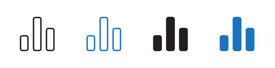 Chart icon Vector set outline