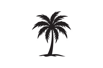 Coconut Palm tree silhouette vector illustration, Coconut tree silhouette, coconut tree silhouette png