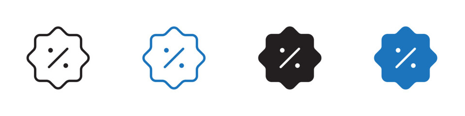 Discount icon Vector set outline