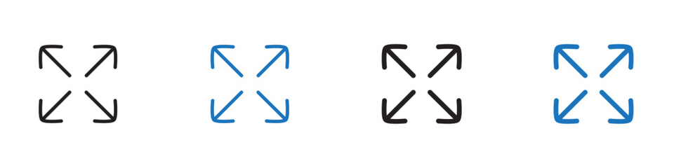 Expand icon Vector set outline