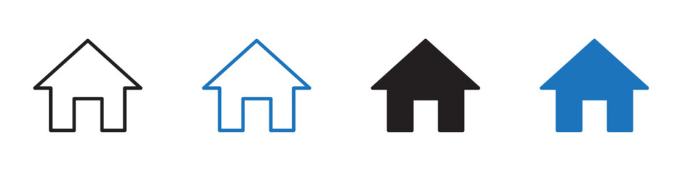 Home icon Vector set outline
