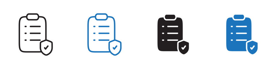 Insurance icon Vector set outline