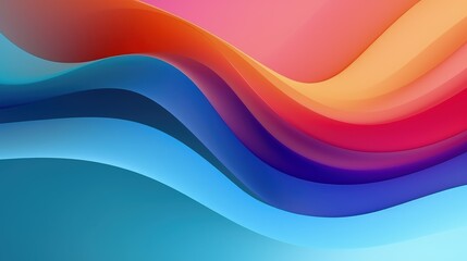 A vibrant abstract design featuring smooth, flowing waves in a gradient of colors, creating a dynamic visual effect.