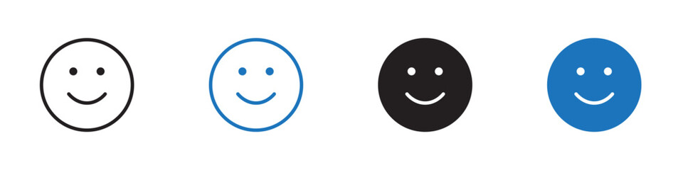 Fototapeta premium Smiley face icon Vector set outline