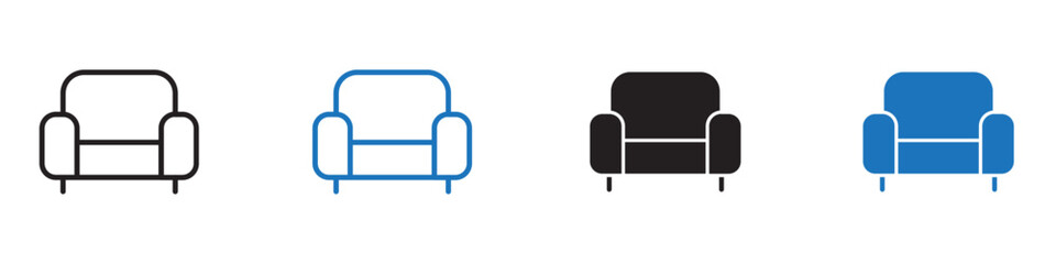 Sofa icon Vector set outline
