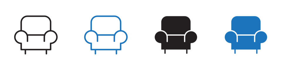 Sofa icon Vector set outline