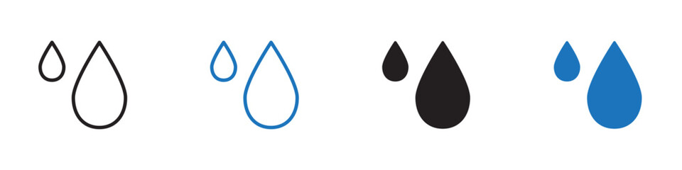 Water drops Vector set outline