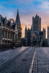 Obraz premium Christmas morning in Ghent, Belgium